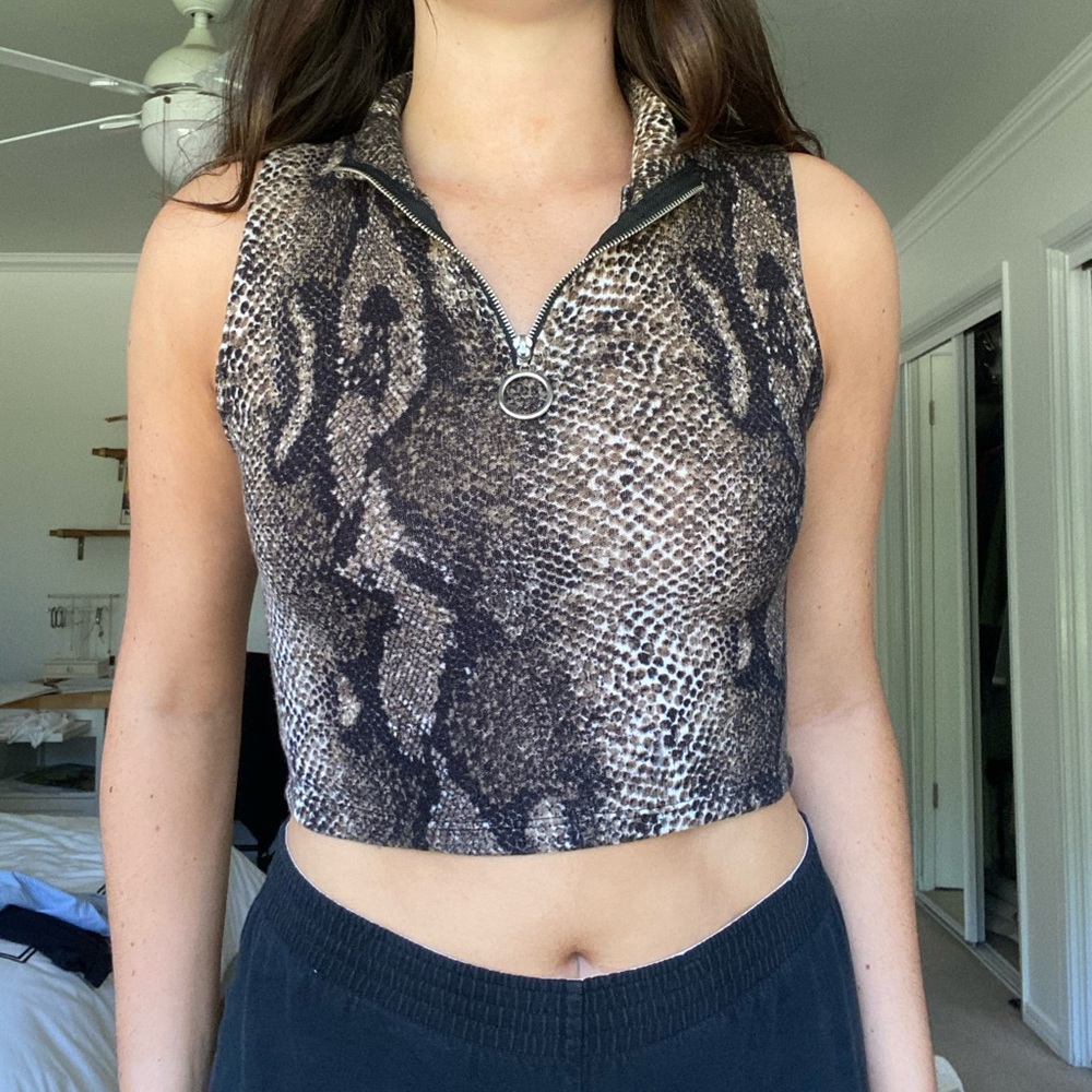 Snake print crop top size small
